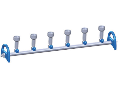 MultiVac 600-MS, 6-branch stainless steel manifold with #8 silicon stopper adaptor