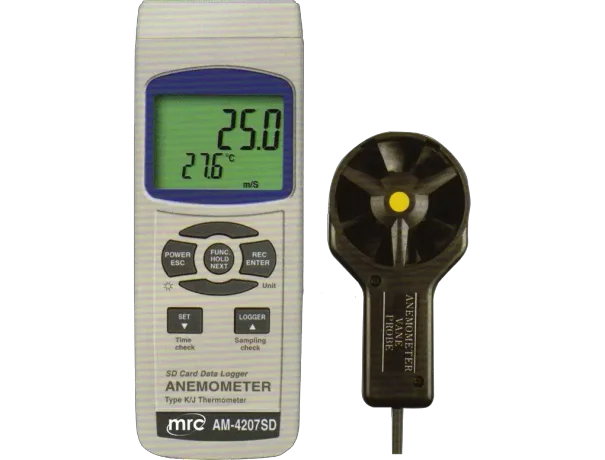 Anemometer+Type K/J Temp. Data logger