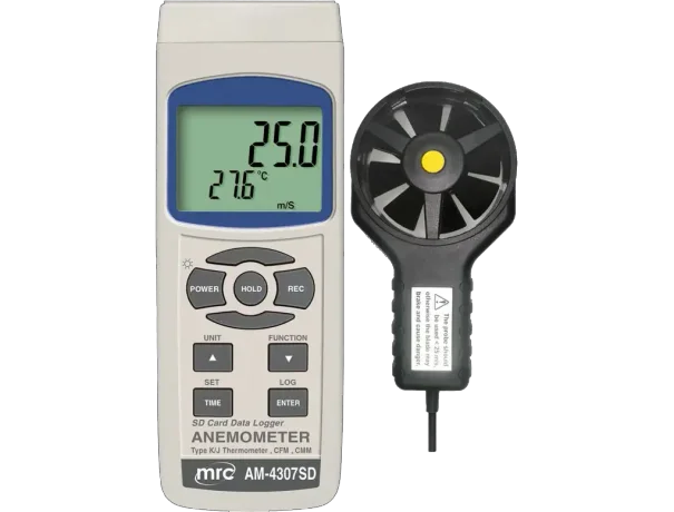 Anemometer+Type K/J Temp. Data logger