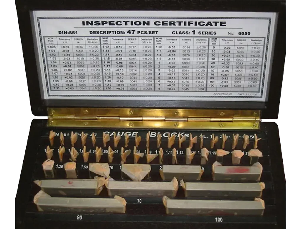 Steel Metric Set of Gauge Blocks Grade 2, 47 pcs.