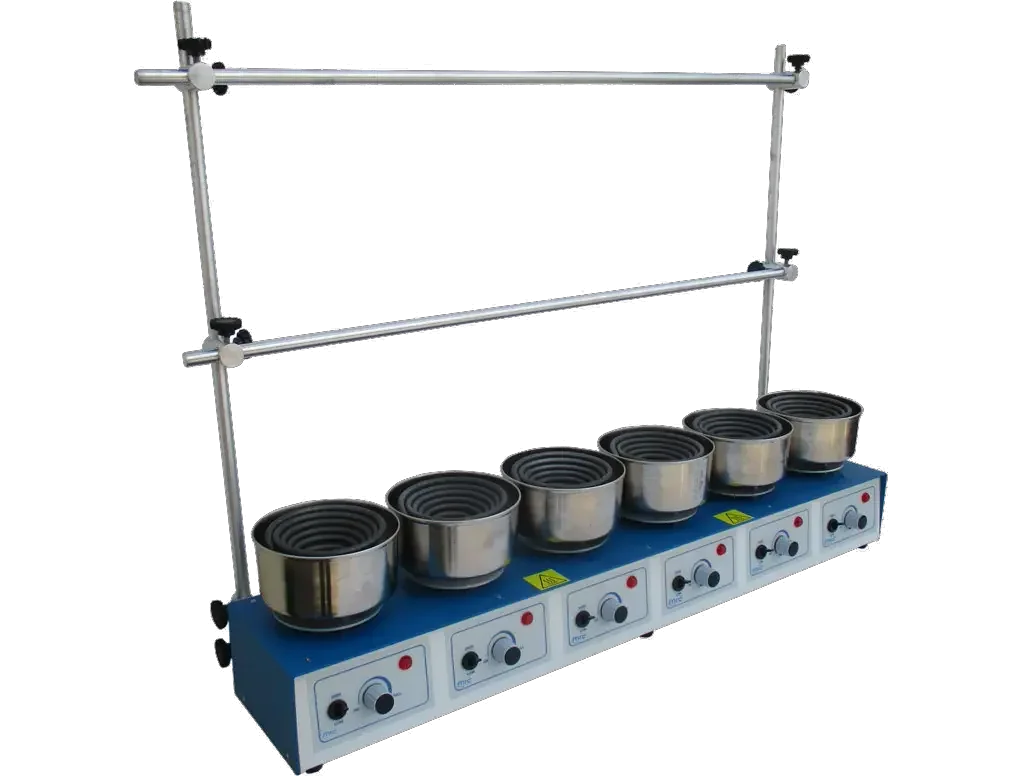 Serial heating unit for six flasks 250 up to 1000ml