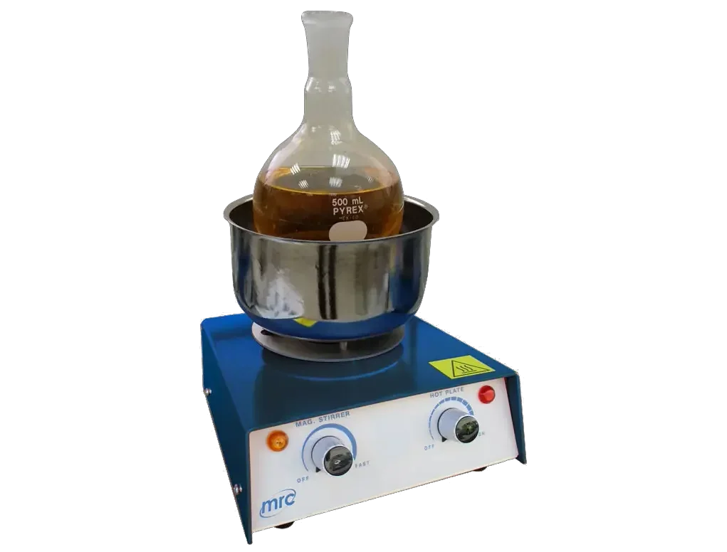 Flask heater+stirrer ,analog control, 600 deg C, 1 liter laboratory