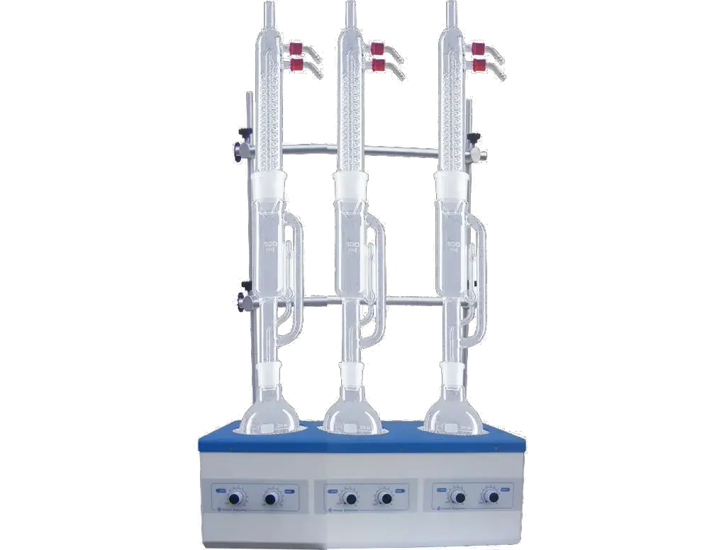 Flask laboratory heater with magnetic stirrer up to 1000ml 3 places 3