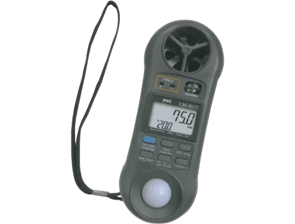 Anemometer, Air Flow, Humidity meter, Light meterType K Thermometer 3