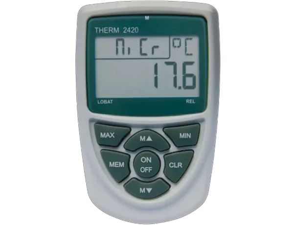 Hand-held measuring instrument with display for thermocouples 3